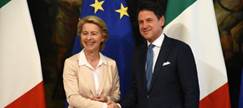 Risultato immagini per conte e van der leyen