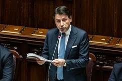 ROME, ITALY - 2019/12/02: Italian Prime Minister Giuseppe Conte speaks during the information on changes...