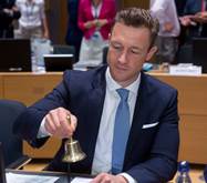 BRUSSELS, BELGIUM - SEPTEMBER 18, 2018 : Austrian Chancellery Minister for the EU, Art, Culture and Media...
