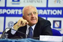 NAPOLI, ITALY - 2019/07/01: The President of the Campania Region Vincenzo De Luca during the opening...
