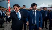 ROME, ITALY - SEPTEMBER 19: Italian Prime Minister Giuseppe Conte and Roberto Speranza take part in a...
