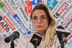 Giorgia Linardi, legal adviser in Italy for German hunmanitarian NGO Sea-Watch, attends a joint press...