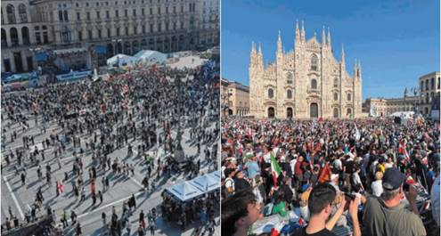 La solita sinistra fake, Salvini riempie la piazza ma la foto � di prima dell'arrivo